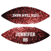 Donkerrode glitter sprankelt bling Jouw naam Team American Football (Panelen)