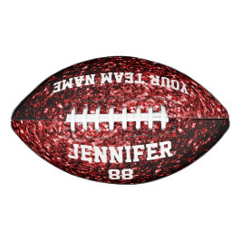 Donkerrode glitter sprankelt bling Jouw naam Team American Football