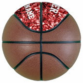 Donkerrode glitter sprankelt bling Jouw naam Team Basketbal (Rechts)