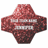 Donkerrode glitter sprankelt bling Jouw naam Team Voetbal (Enkel)