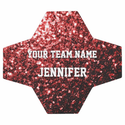 Donkerrode glitter sprankelt bling Jouw naam Team Voetbal (Enkel)