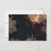 Donkerrode gotische boho bloemige bruiloft RSVP kaartje (Achterkant)