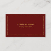 Donkerrode gouden rand en typografie visitekaartje (Voorkant)