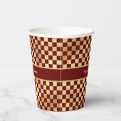 Donkerrode goudpapierbekertje papieren bekers (Rechts)