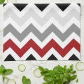 Donkerrode grijze zwarte Tsjetsjeen keukenhanddoek (Gevouwen)