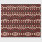 DONKERRODE & GROENE DIAMANTEN KERSTPATRONEN CADEAUPAPIER (Vlak)