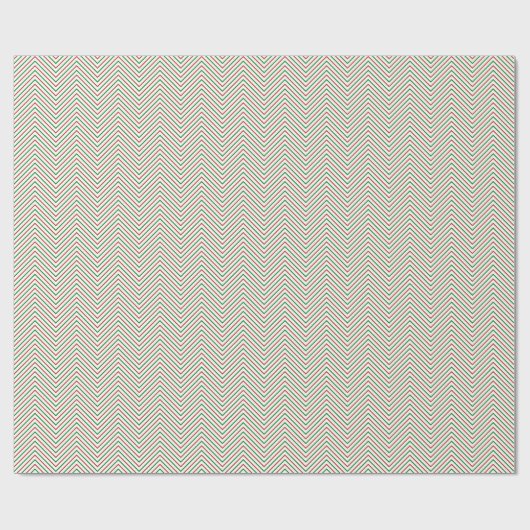 Donkerrode, groene en witte Chevron Line Cadeaupapier (Vlak)