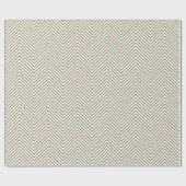 Donkerrode, groene en witte Chevron Line |XL| Cadeaupapier (Vlak)