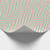 Donkerrode, groene en witte Chevron Line |XL| Cadeaupapier (Hoek)