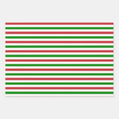 Donkerrode, groene en witte strepen inpakpapier vel (Voorkant 3)