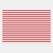 Donkerrode, groene en witte strepen inpakpapier vel (Voorkant)