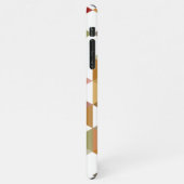 Donkerrode groene Taupe Brown-veelhoek iPhone Hoesje (Linkerkant)