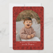 Donkerrode Holiday Scribbles Arch Vrolijk Kerstfee Feestdagenkaart (Voorkant)