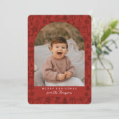 Donkerrode Holiday Scribbles Arch Vrolijk Kerstfee Feestdagenkaart (Staand voorkant)