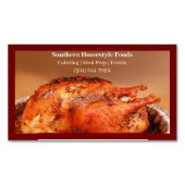 Donkerrode Homestyle Gekookte Turkije bereide voed Magnetisch Visitekaartje (Voorkant)