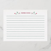 Donkerrode hulst en bessen seizoensgebonden recept folie uitnodiging (Achterkant)