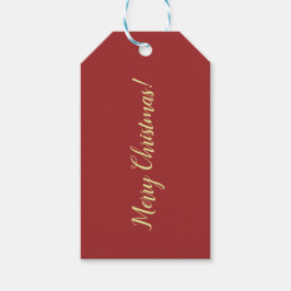 Donkerrode kerstcadeautag cadeaulabel