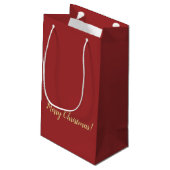 Donkerrode kerstcadeautas klein cadeauzakje (Achterkant Gekanteld)