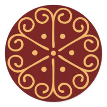 Donkerrode kerstenvelop afdichting w / gouden snee