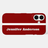 Donkerrode kleur gepersonaliseerde naam Case-Mate iPhone case (Achterkant (horizontaal))