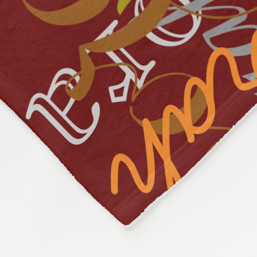 Donkerrode kleurennaam Typografie Fleece Deken (Hoek)