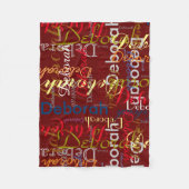 Donkerrode kleurennaam Typografie Fleece Deken (Voorkant)