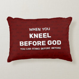 Donkerrode KNEEL VÓÓR GOD Prayer Accent Pillow Accent Kussen