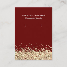 Donkerrode kunstwerken Gold glitter Jeweling Earri Visitekaartje