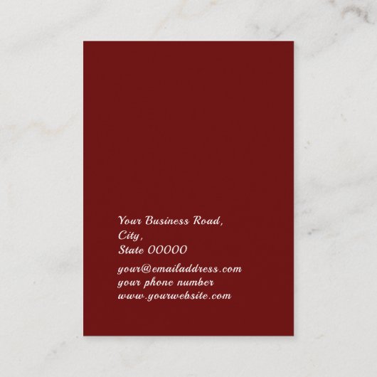 Donkerrode kunstwerken Gold glitter Jeweling Earri Visitekaartje (Achterkant)