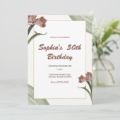 Donkerrode Lelies Verjaardag Uitnodiging (Staand voorkant)