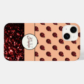 Donkerrode lieveheersbeestje glitters vonken perzi Case-Mate iPhone case (Achterkant (horizontaal))