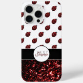 Donkerrode lieveheersbeestje nepschitterende glitt Case-Mate iPhone case (Achterkant)