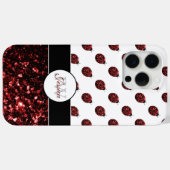 Donkerrode lieveheersbeestje nepschitterende glitt Case-Mate iPhone case (Achterkant (horizontaal))