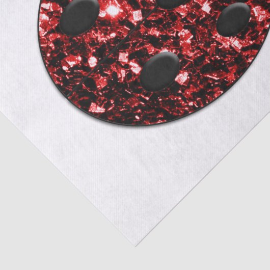 Donkerrode lieveheersbeestje nepschittertjes glins tissuepapier (Detail)