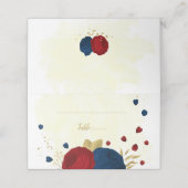 donkerrode marinesolfbloemen gouden botanische bru plaatskaartje (Buitenkant ongevouwen)