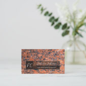 Donkerrode marmer monogram zwarte marmer visitekaartje (Staand voorkant)