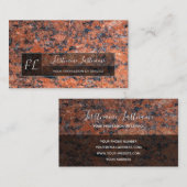 Donkerrode marmer monogram zwarte marmer visitekaartje (Voorkant / Achterkant)