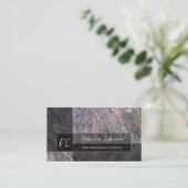 Donkerrode marmer monogram zwarte marmer visitekaartje (Staand voorkant)