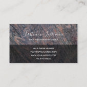 Donkerrode marmer monogram zwarte marmer visitekaartje (Achterkant)