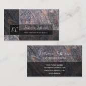 Donkerrode marmer monogram zwarte marmer visitekaartje (Voorkant / Achterkant)