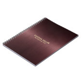 Donkerrode metalen achtergrond  notitieboek (Linkerzijde)