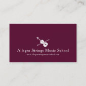 Donkerrode moderne vioolsnaren visitekaartje (Voorkant)