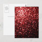 Donkerrode namaak Glitter sprankeltjes Glamour Briefkaart (Voorkant / Achterkant)