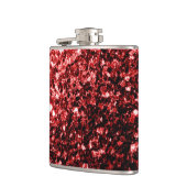 Donkerrode namaak Glitter sprankeltjes Glamour Heupfles (Links)