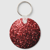 Donkerrode namaak Glitter sprankeltjes Glamour Sleutelhanger (Voorkant)