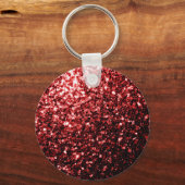 Donkerrode namaak Glitter sprankeltjes Glamour Sleutelhanger (Voorkant)