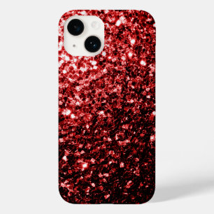 Donkerrode nep glinsterende glamour Case-Mate iPhone 14 hoesje