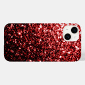 Donkerrode nep glinsterende glamour Case-Mate iPhone case (Achterkant (horizontaal))
