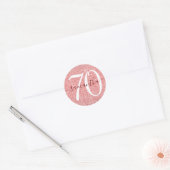 Donkerrode nep glitters persoonlijke 70 ronde sticker (Envelop)