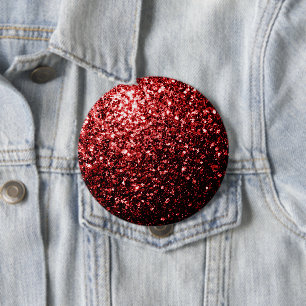 Donkerrode nepschittertjes glamour ronde button 4,0 cm
